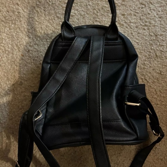 Mini Backpack Purse for Women Phone Bag Wallets Handbags Clutch Black W/ Pink - Picture 4 of 4